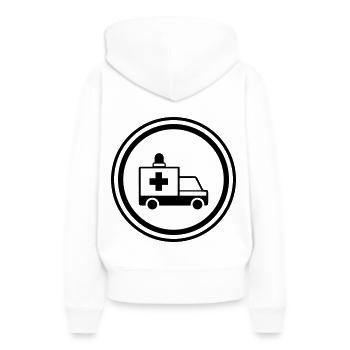 Krankenwagen Ambulance - Sweat à capuche Premium bio Femme - blanc - Dos - Julia (174cm)