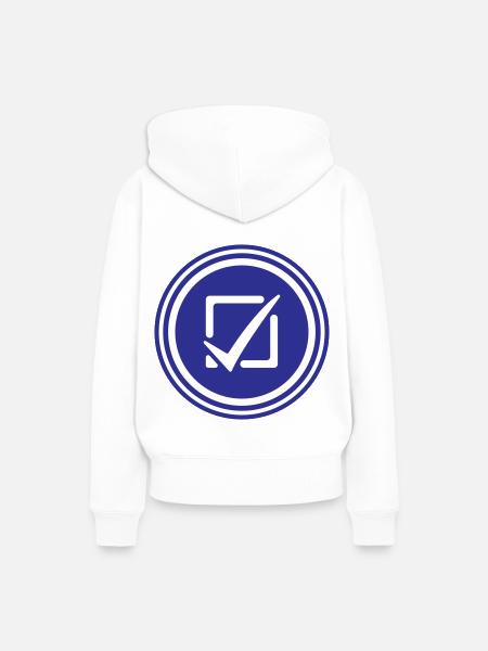 Häkchen Ankreuzen - Frauen Premium Bio Hoodie - Weiß