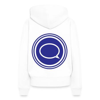 Sprechblase - Frauen Premium Bio Hoodie - Weiß - Hinten - Julia (174cm)