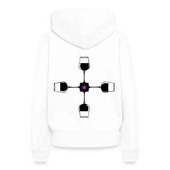 Wein Rotwein Glas - Frauen Premium Bio Hoodie - Weiß - Hinten - Julia (174cm)