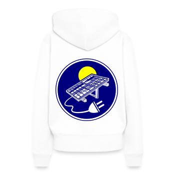 Solar Energie Photovoltaik Anlage Symbol - Frauen Premium Bio Hoodie - Weiß - Hinten - Julia (174cm)