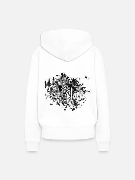 Zebra White Black - Frauen Premium Bio Hoodie - Weiß