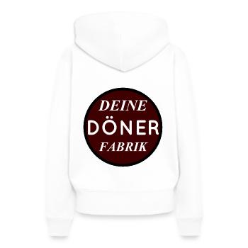 Döner Fabrik - Frauen Premium Bio Hoodie - Weiß - Hinten - Julia (174cm)