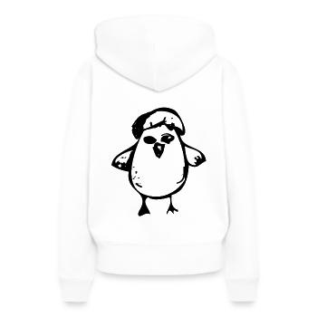 Poussin - Sweat à capuche Premium bio Femme - blanc - Dos - Julia (174cm)