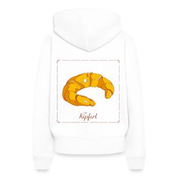 Croissants pour le petit-déjeuner croustillants, élégants et sucrés - Sweat à capuche Premium bio Femme - blanc - Dos - Julia (174cm)