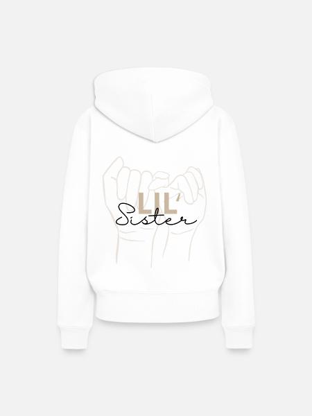 Geschwister - kleine Schwester Design - Frauen Premium Bio Hoodie - Weiß