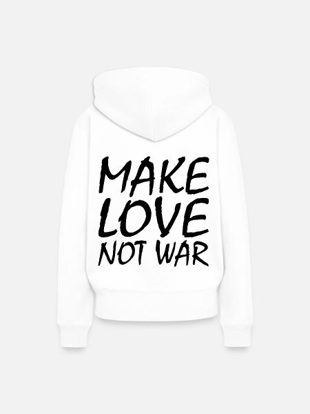Make love not war - Frauen Premium Bio Hoodie - Weiß