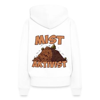 Mist Aktivist - Frauen Premium Bio Hoodie - Weiß - Hinten - Julia (174cm)