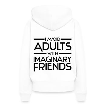 Athéisme - Sweat à capuche Premium bio Femme - blanc - Dos - Julia (174cm)