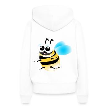 Miel d’abeille - Sweat à capuche Premium bio Femme - blanc - Dos - Julia (174cm)
