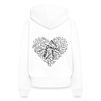 Danke! Nachricht, um Danke zu sagen - Frauen Premium Bio Hoodie - Weiß - Hinten - Julia (174cm)