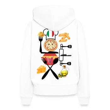 Collage Italien de Délices - Sweat à capuche Premium bio Femme - blanc - Dos - Julia (174cm)