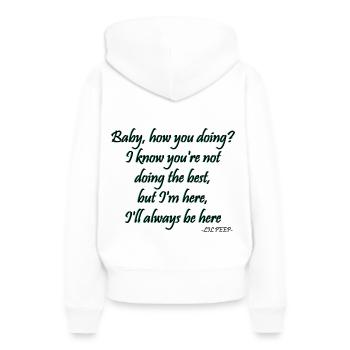 Lil Peep - Paroles d’ici - Sweat à capuche Premium bio Femme - blanc - Dos - Julia (174cm)