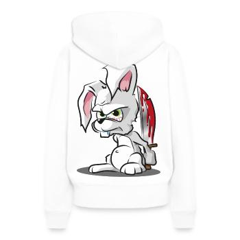 Süßes Horror Hasi Häschen Kaninchen Halloween - Frauen Premium Bio Hoodie - Weiß - Hinten - Julia (174cm)