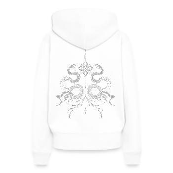 Blossom Snake - Frauen Premium Bio Hoodie - Weiß - Hinten - Julia (174cm)