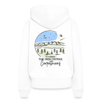 Hautes-Carpates Randonnée Souvenirs Camping Pologne - Sweat à capuche Premium bio Femme - blanc - Dos - Julia (174cm)
