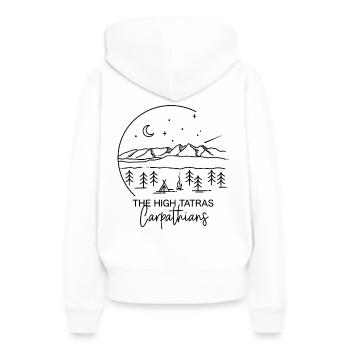 Hautes, Carpates, Randonnée, Ours, Camping, Souvenirs - Sweat à capuche Premium bio Femme - blanc - Dos - Julia (174cm)