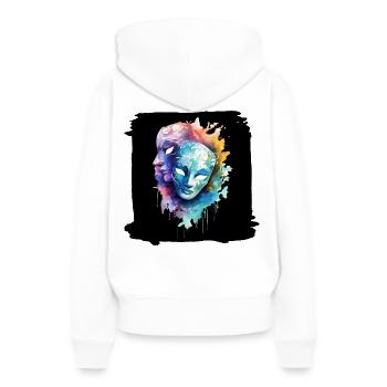 Comedy and Tragedy Watercolor - Women’s Premium Organic Hoodie - white - Back - Julia (174cm)