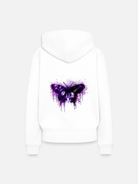 Schmetterling - Frauen Premium Bio Hoodie - Weiß