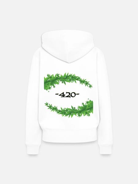 -420- - Frauen Premium Bio Hoodie - Weiß