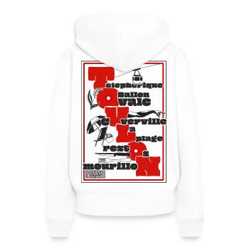 Was kann man in Toulon unternehmen, touristische Aktivitäten - Frauen Premium Bio Hoodie - Weiß - Hinten - Julia (174cm)