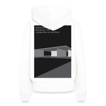 Moderne Architektur: Barcelona Pavillon - Frauen Premium Bio Hoodie - Weiß - Hinten - Julia (174cm)