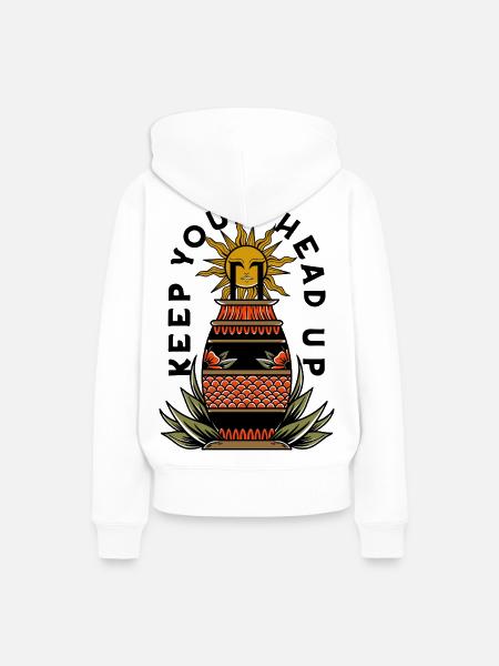 Keep Your Head Up - Frauen Premium Bio Hoodie - Weiß