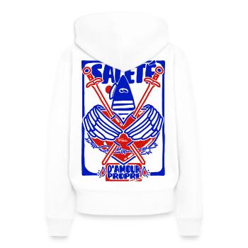 Saleté d'Amour Propre - Sweat à capuche Premium bio Femme - blanc - Dos - Julia (174cm)