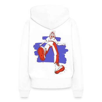 Badass girl - Sweat à capuche Premium bio Femme - blanc - Dos - Julia (174cm)