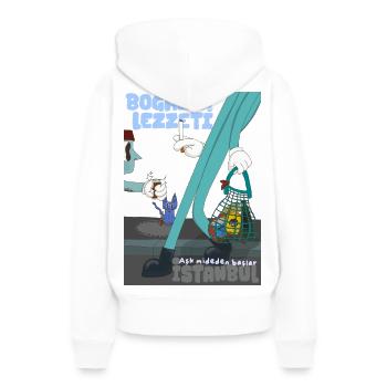 Istanbul Le gout de l'amour - Sweat à capuche Premium bio Femme - blanc - Dos - Julia (174cm)