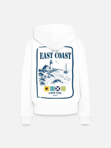 Cape Cod East Coast Leuchtturm & Meer - Frauen Premium Bio Hoodie - Weiß