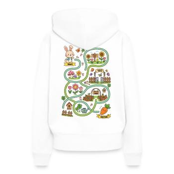 Aide le Lapin à trouver le labyrinthe interactif de la carotte - Sweat à capuche Premium bio Femme - blanc - Dos - Julia (174cm)