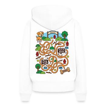Aidez le chiot à trouver le labyrinthe interactif Bone - Sweat à capuche Premium bio Femme - blanc - Dos - Julia (174cm)