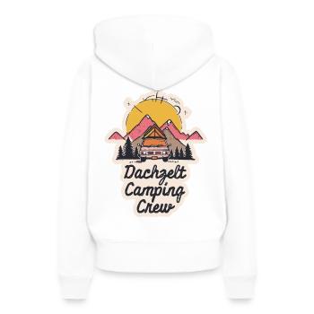 Dachzelt Camping Crew - Frauen Premium Bio Hoodie - Weiß - Hinten - Julia (174cm)