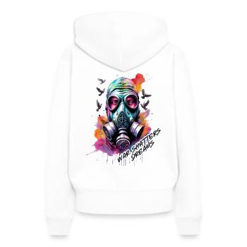 War Shatters Dreams, Peace Fosters Hope ! - Frauen Premium Bio Hoodie - Weiß - Hinten - Julia (174cm)