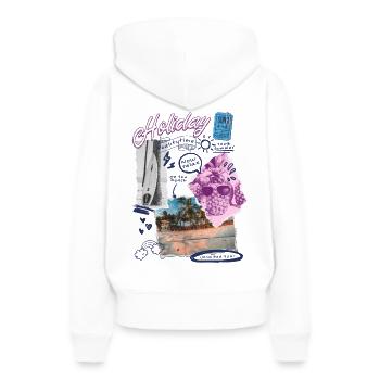 Vacances, vacances et loisirs - ambiance de vacances - Sweat à capuche Premium bio Femme - blanc - Dos - Julia (174cm)