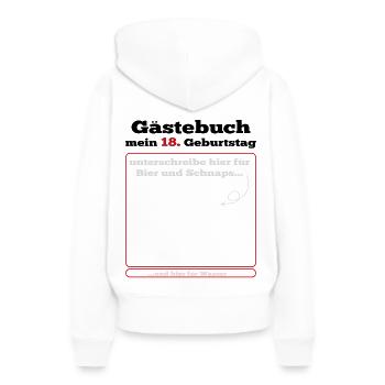 Gästebuch 18. Geburtstag - Frauen Premium Bio Hoodie - Weiß - Hinten - Julia (174cm)
