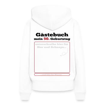 Gästebuch 50. Geburtstag 50 Jahre - Frauen Premium Bio Hoodie - Weiß - Hinten - Julia (174cm)