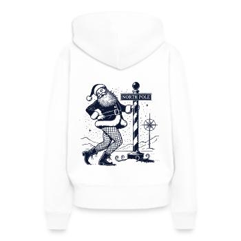 Pole dance de Noël amusante au pôle Nord - Sweat à capuche Premium bio Femme - blanc - Dos - Julia (174cm)