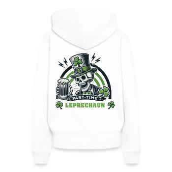 Leprechaun à temps partiel Fête de la Saint-Patrick - Sweat à capuche Premium bio Femme - blanc - Dos - Julia (174cm)