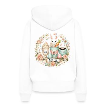 Lapin de Pâques Café Latte Macchiato de Pâques Design - Sweat à capuche Premium bio Femme - blanc - Dos - Julia (174cm)