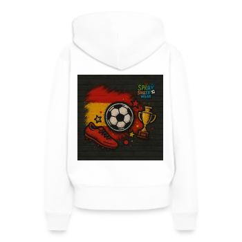 Graffiti de football aux couleurs espagnoles - Sweat à capuche Premium bio Femme - blanc - Dos - Julia (174cm)