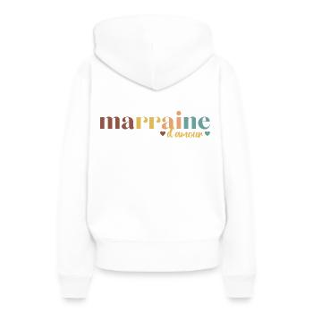Marraine d' amour cadeau pour marraine - Sweat à capuche Premium bio Femme - blanc - Dos - Julia (174cm)
