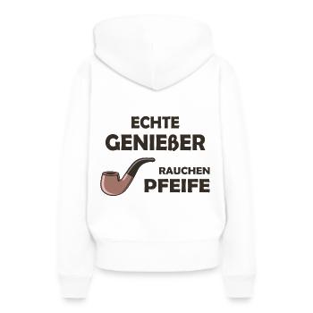 Pfeife Spruch - Frauen Premium Bio Hoodie - Weiß - Hinten - Julia (174cm)