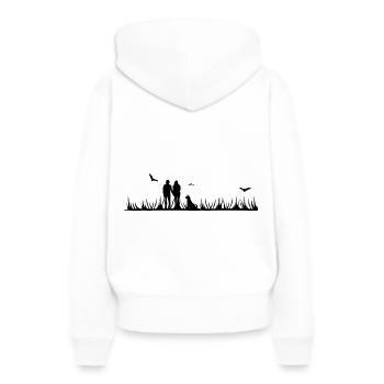 Paar Liebe Valentinstag - Frauen Premium Bio Hoodie - Weiß - Hinten - Julia (174cm)