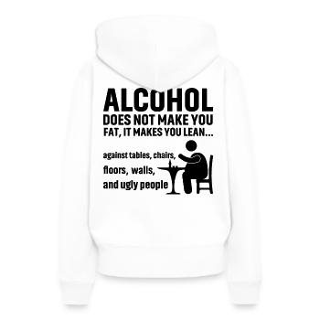 L’alcool ne fait pas grossir - Sweat à capuche Premium bio Femme - blanc - Dos - Julia (174cm)