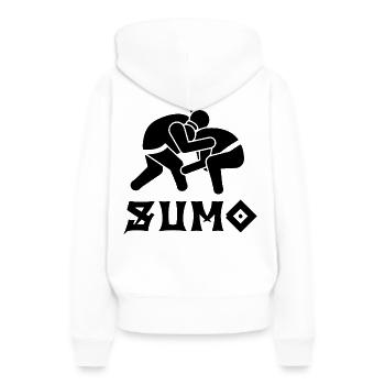 Sumo - Frauen Premium Bio Hoodie - Weiß - Hinten - Julia (174cm)
