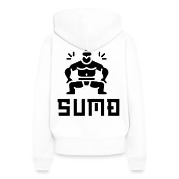 Sumo - Frauen Premium Bio Hoodie - Weiß - Hinten - Julia (174cm)