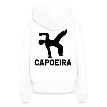 Capoeira - Frauen Premium Bio Hoodie - Weiß - Hinten - Julia (174cm)