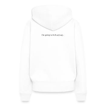 De toute façon, j’irai en enfer - Rigolo hell - Sweat à capuche Premium bio Femme - blanc - Dos - Julia (174cm)